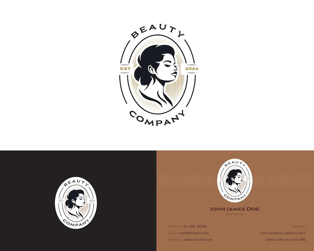 Vector vector beauty woman salon logo design for company