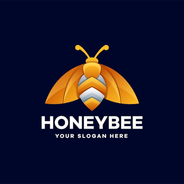 Логотип векторной пчелы с градиентом