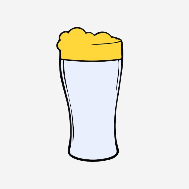 vector beer glass line color illustration icon