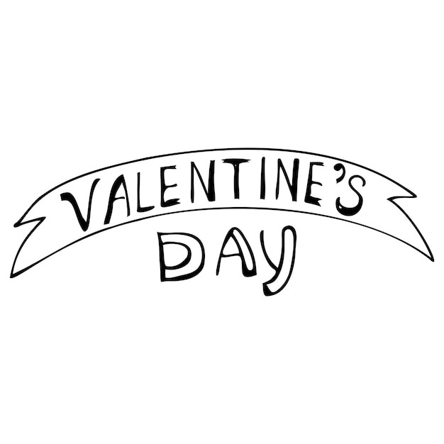 Vector belettering happy Valentijnsdag met hartjes