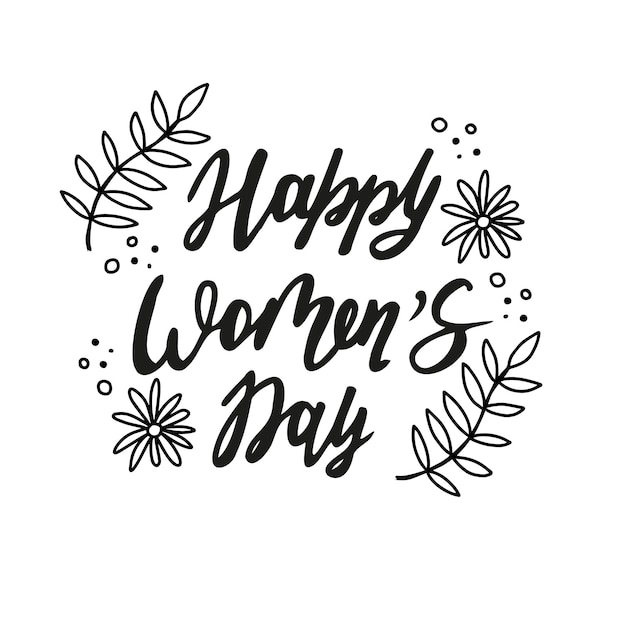 Vector belettering voor Womens Day Happy Womens Day Vector illustratie