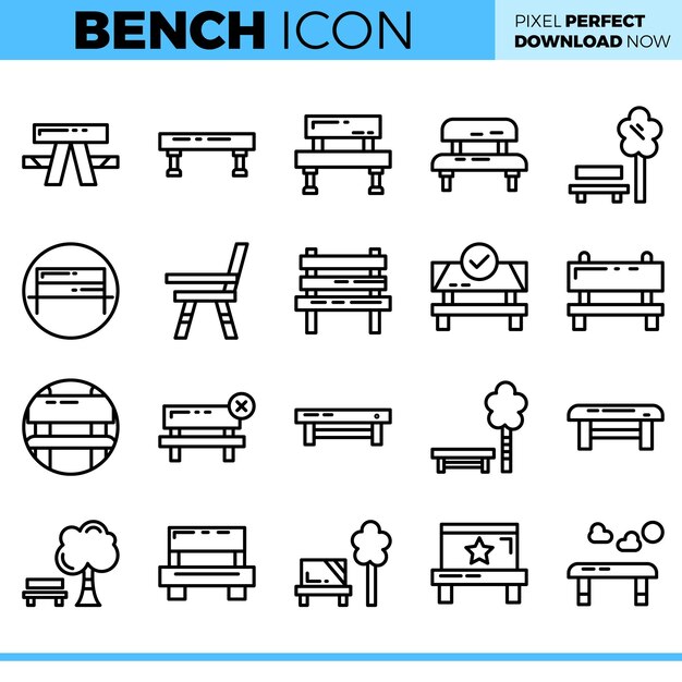 Vector Bench icon set