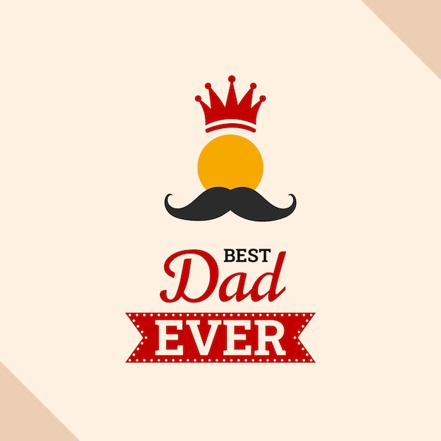 Vector vector best dad ever social media post with crown and moustache