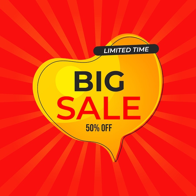 vector best quality big sale banner in flat design