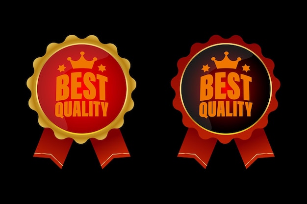 Vector best quality with crown and 5 stars symbol badge design