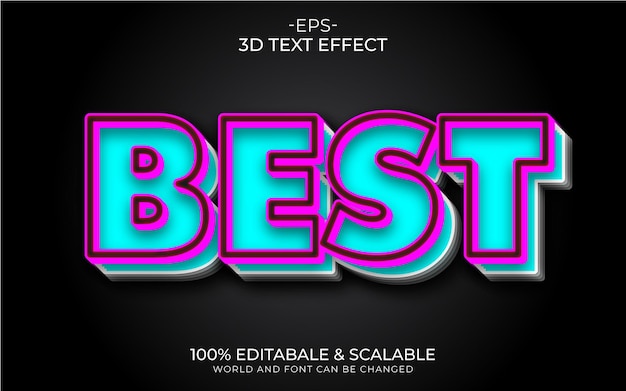 Vector beste 3D-teksteffect blauwe stijl bewerkbare tekst lettertype typografie sjabloon vector