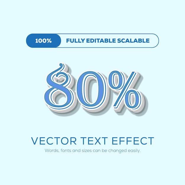 Vector bewerkbaar kortingspromotie 3d teksteffect