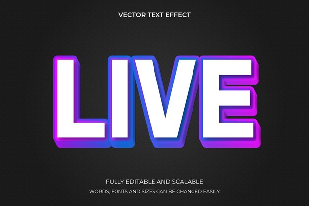 Vector bewerkbaar teksteffect live-stijl