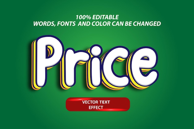 Vector bewerkbare teksteffectsjabloon gemakkelijk te bewerken lettertype en kleur
