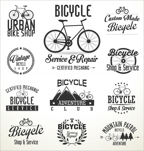 Vector bicycle badges and labels