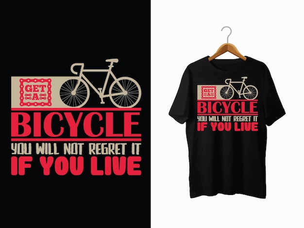 Vector bicicletta t shirt design tipografia vintage