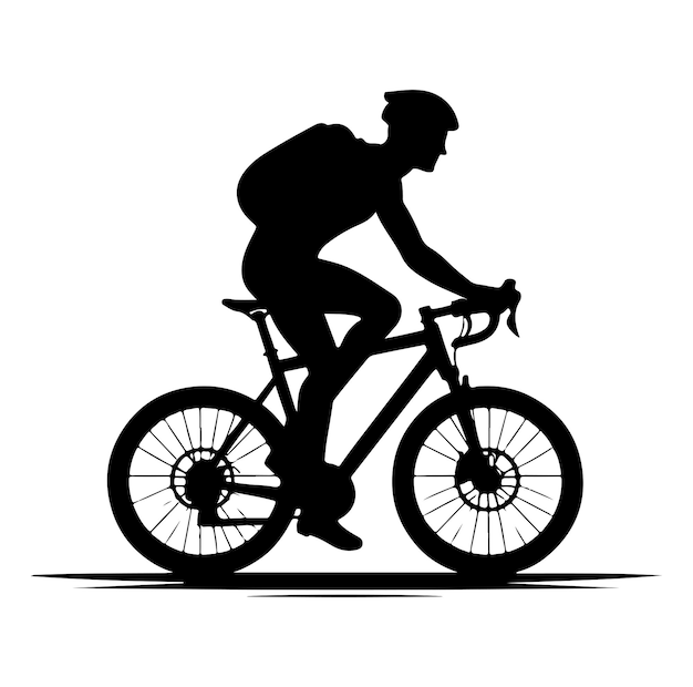 Vector bicyclist or cycling silhouettes vector illustration