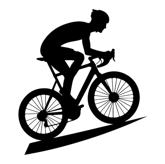 Vector bicyclist or cycling silhouettes vector illustration