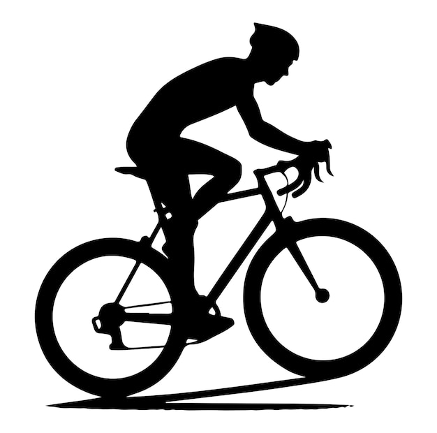 Vector bicyclist or cycling silhouettes vector illustration