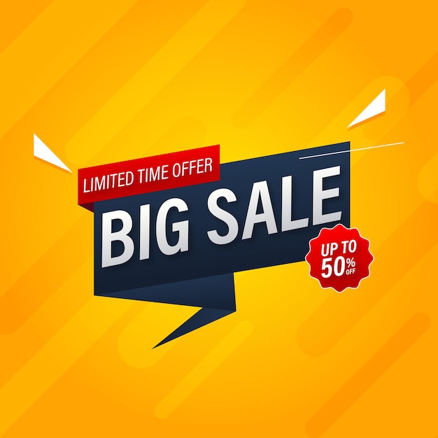 Vector vector big sale banner with background yellow