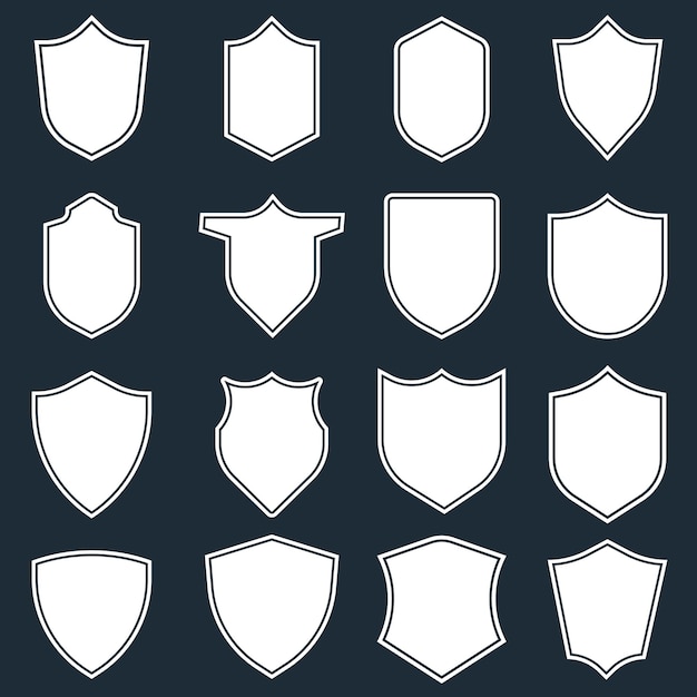 Vector vector big set of flat shield set