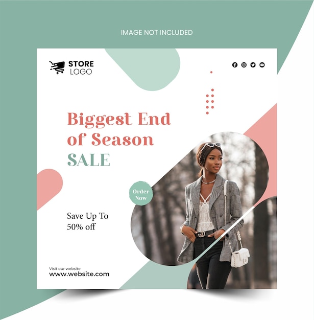 Vector biggest end of season sale social media post design