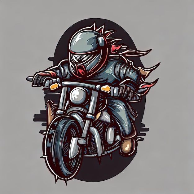 Икона векторного байкера универсальный символ мотоцикла