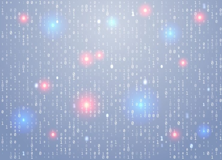 Vector 顯示重要元素,錯誤,軟件漏洞的矢量二進制代碼背景.