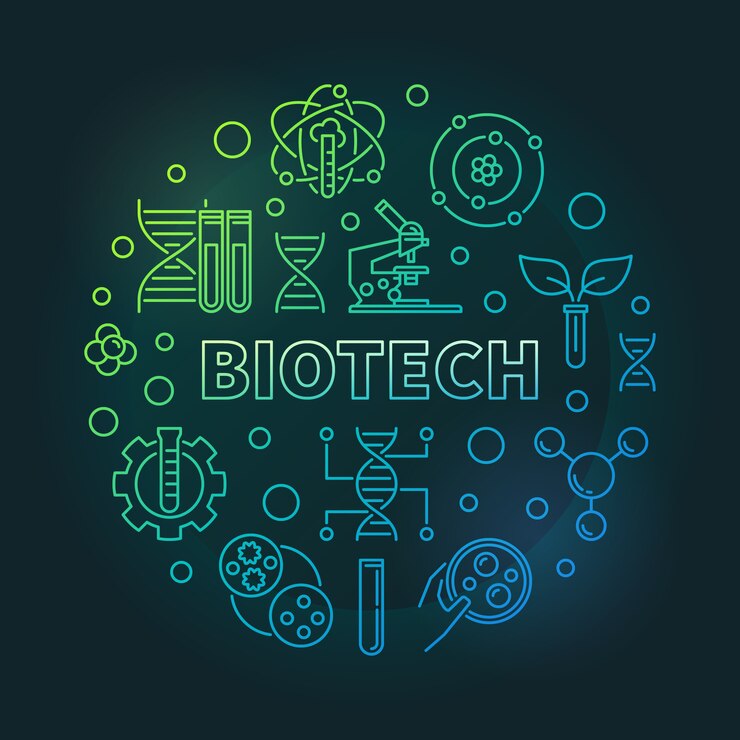 Vector vector biotech colorful round outline illustration