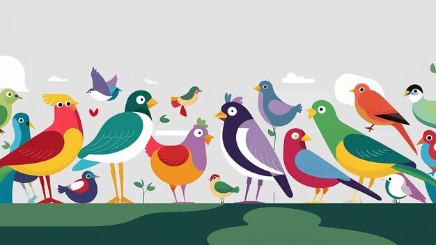 Вектор Векторная иллюстрация птицы плоский дизайн