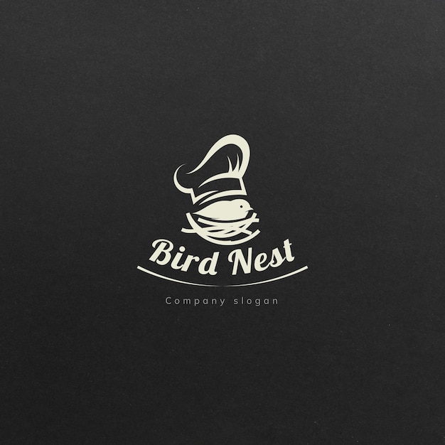 Vector vector bird with nest minimal logo design