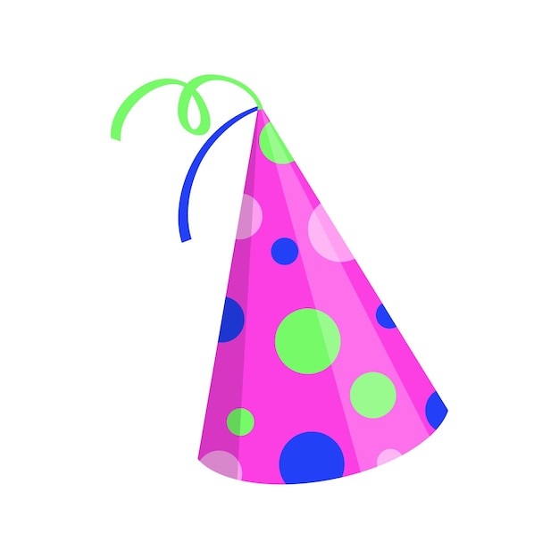 Vector vector birthday hat party cap on white background