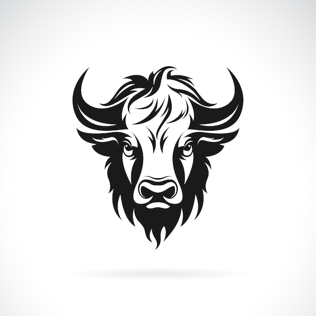 Vector of a bison head design on white background easy editable layered vector illustration wild animals