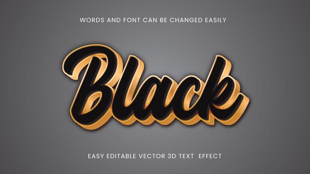 Vector black 3d text style design