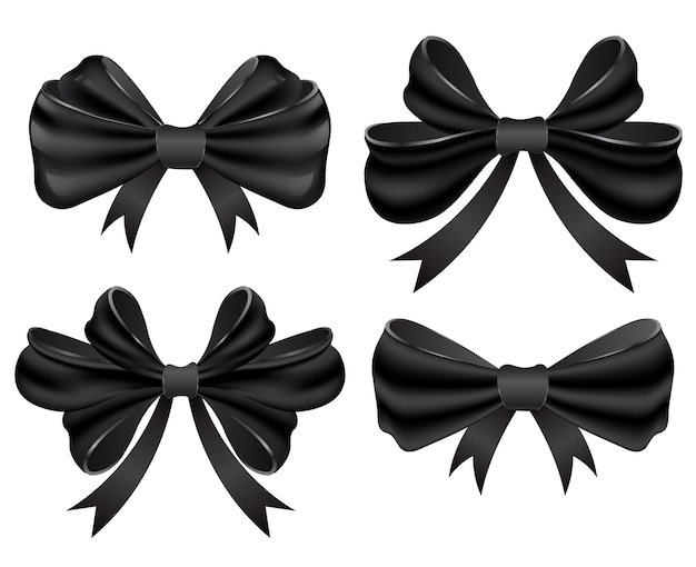 Vector black bow collection.