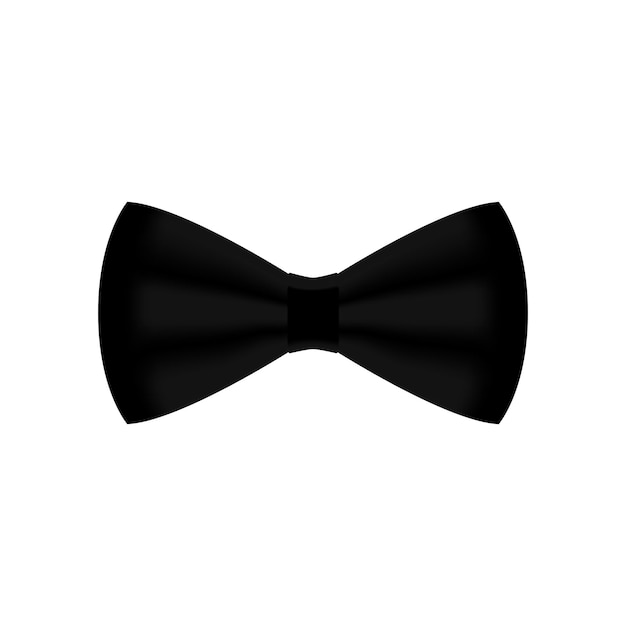 Vector black bow tie icon isolated on white background Elegant style