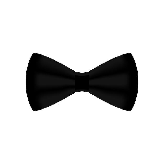 Vector black bow tie icon isolated on white background elegant style