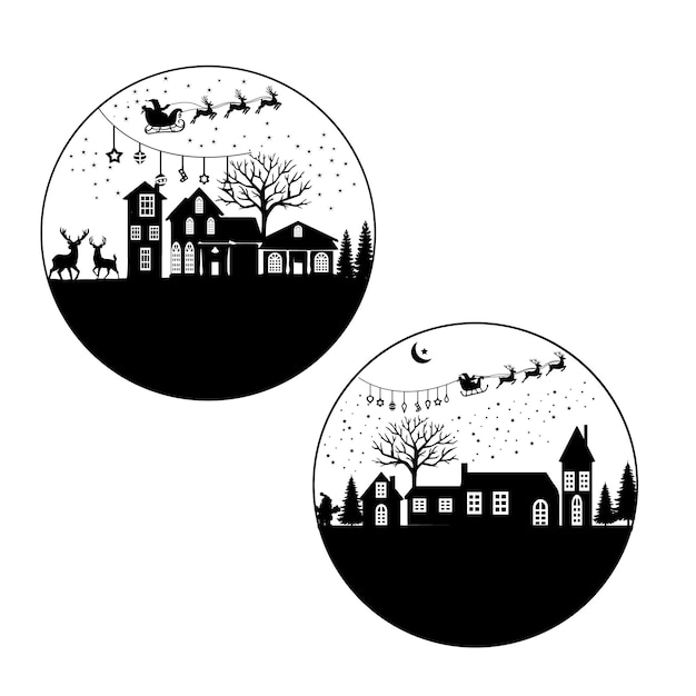 Vector vector black christmas labels