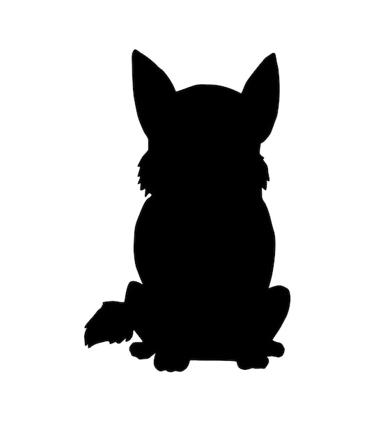 Vector vector black corgi dog silhouette