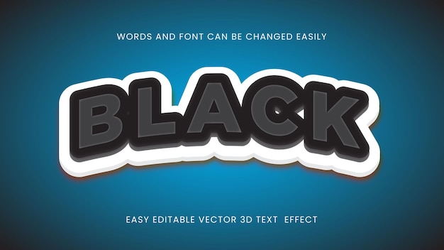 vector black editable text design