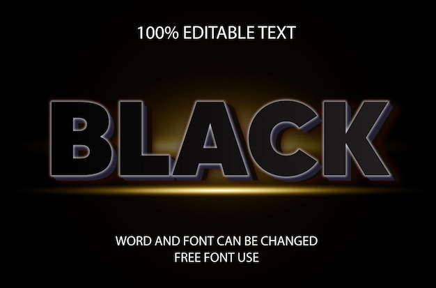 Vector Black editable text effect