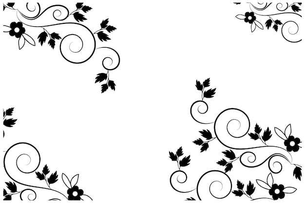 vector black floral background