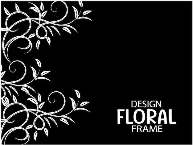 Vector vector black floral background