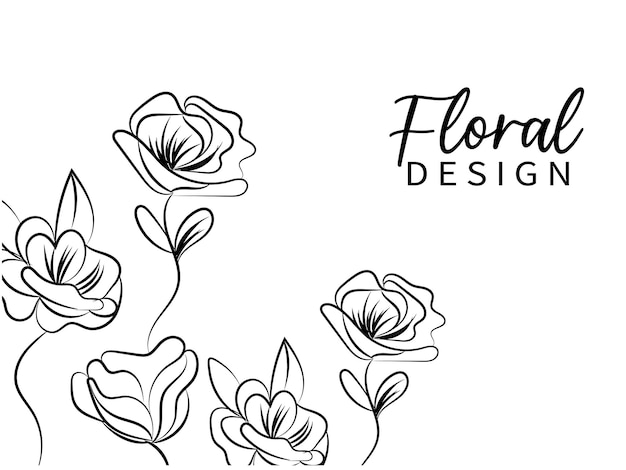 Vector black floral background