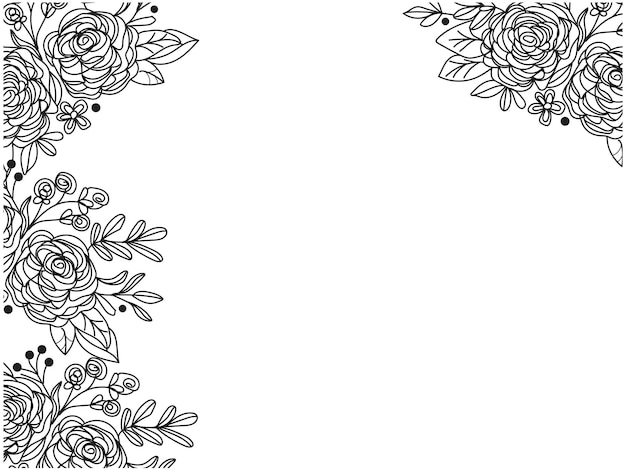 Vector vector black floral background