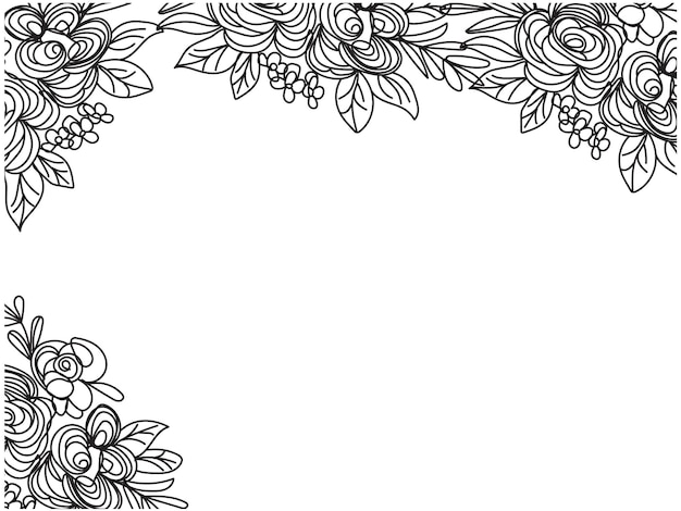 Vector vector black floral background