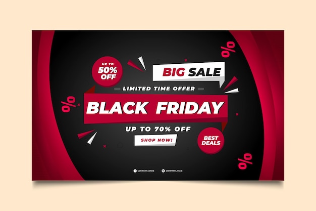 Vector black friday banner template and text effect design