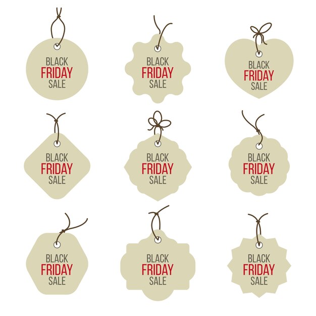 Vector black friday sales tag and banners vector set.