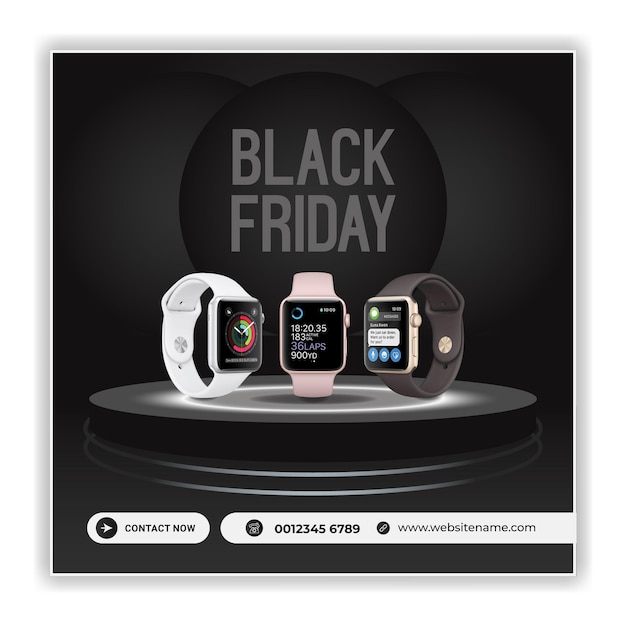 Vector black friday social media post and discount sale black friday banner design template