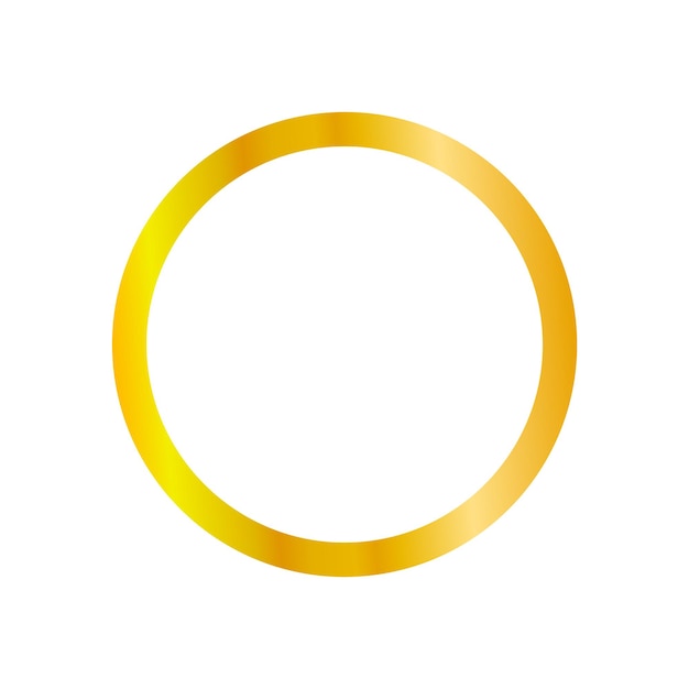 Modello vuoto della cornice del cerchio nero e oro vettoriale isolato su sfondo bianco semplice cornice dorata