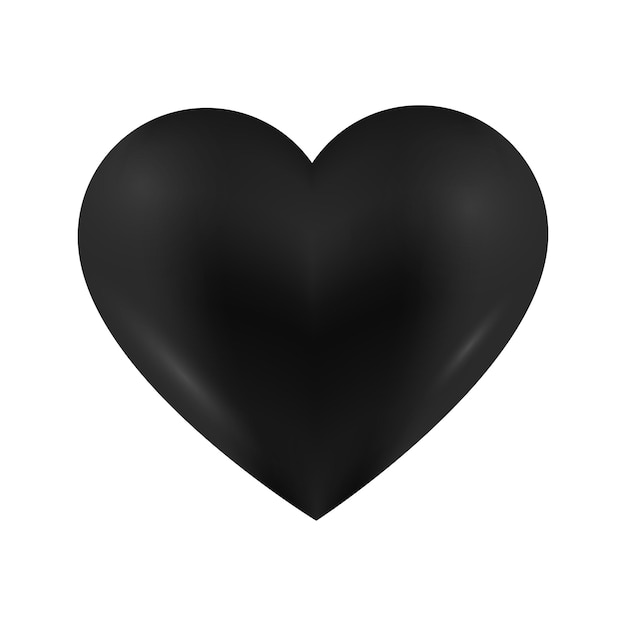 Vector vector black heart isolated on white background happy valentines day greeting template