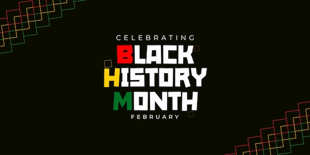 Вектор Вектор черный исторический месяц трехцветный флаг и черный абстрактный фон дизайн баннера социальных сетей