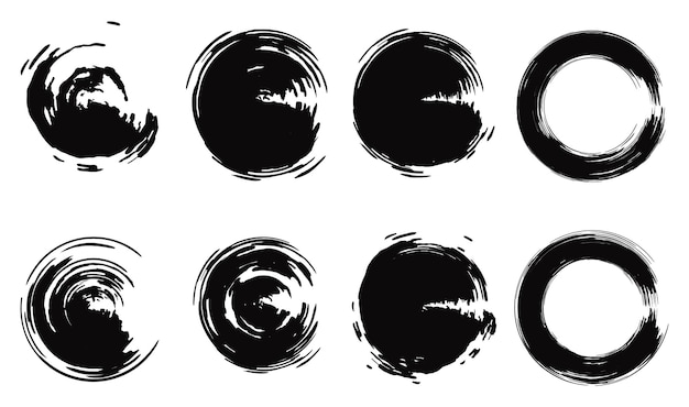 Vector black ink brush stroke