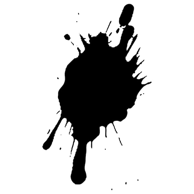 Vector black ink drops and paint splashes Hand drawn design elements isolated on white background