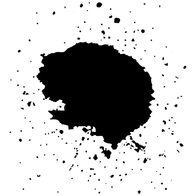 Vector black ink drops and paint splashes Hand drawn design elements isolated on white background